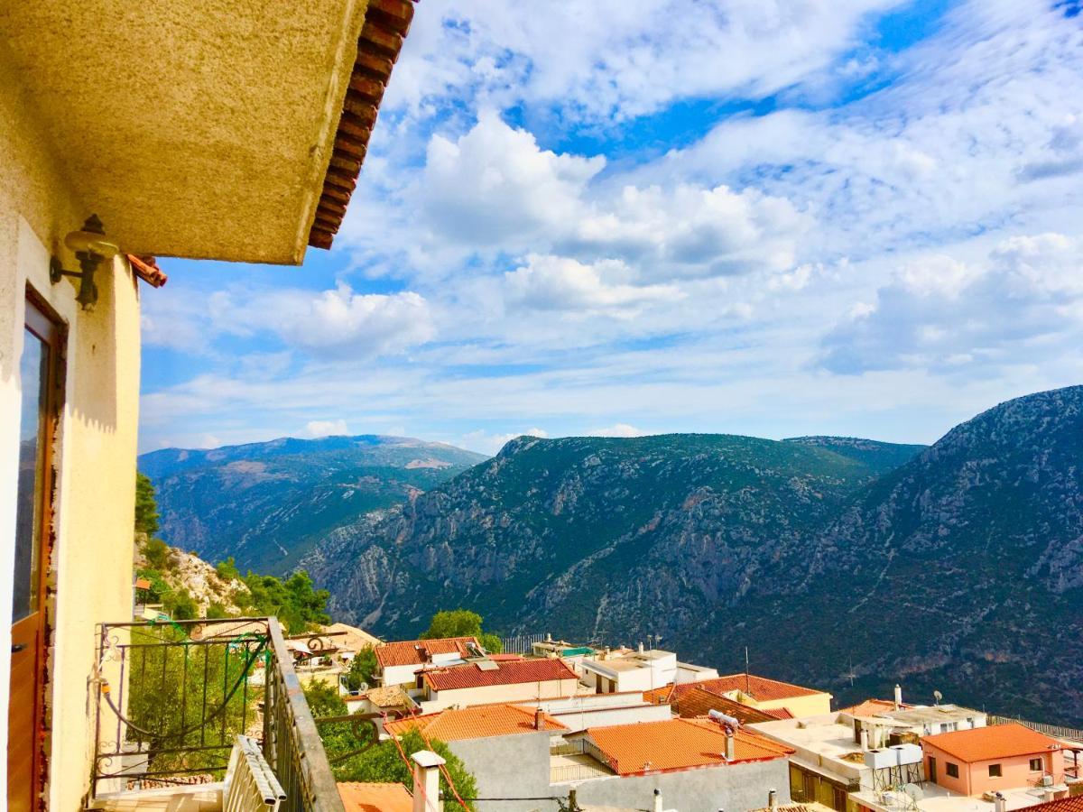 Delphi Celebrity V I P The Navel Of The Earth, Center-Delphi-Penthouse Galaxy&Sky Panoramic View, Harmony&Yoga Lägenhet Exteriör bild
