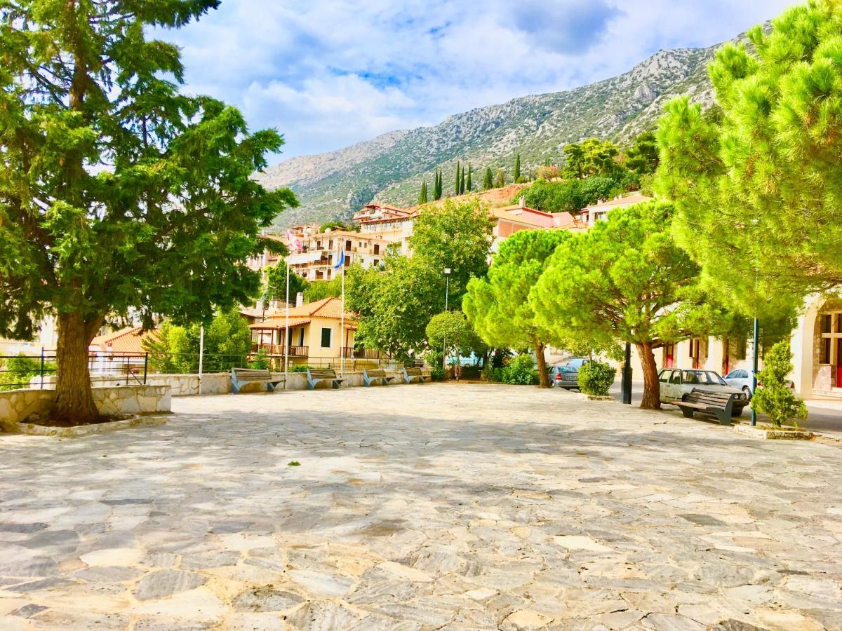 Delphi Celebrity V I P The Navel Of The Earth, Center-Delphi-Penthouse Galaxy&Sky Panoramic View, Harmony&Yoga Lägenhet Exteriör bild